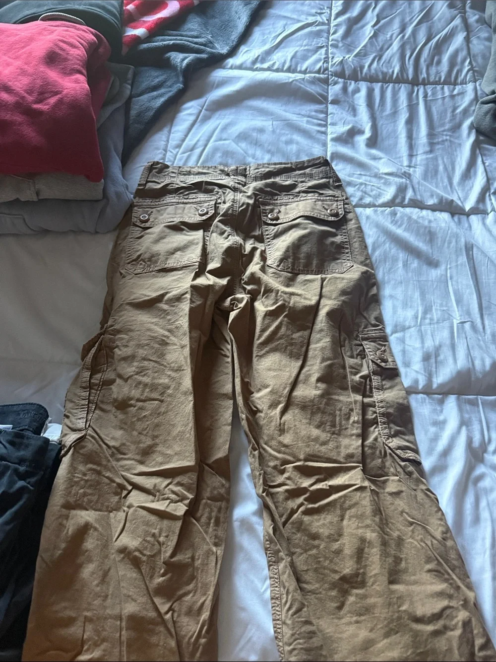 American Eagle Outfitters Tan Cargo Pants with Multiple Pockets
